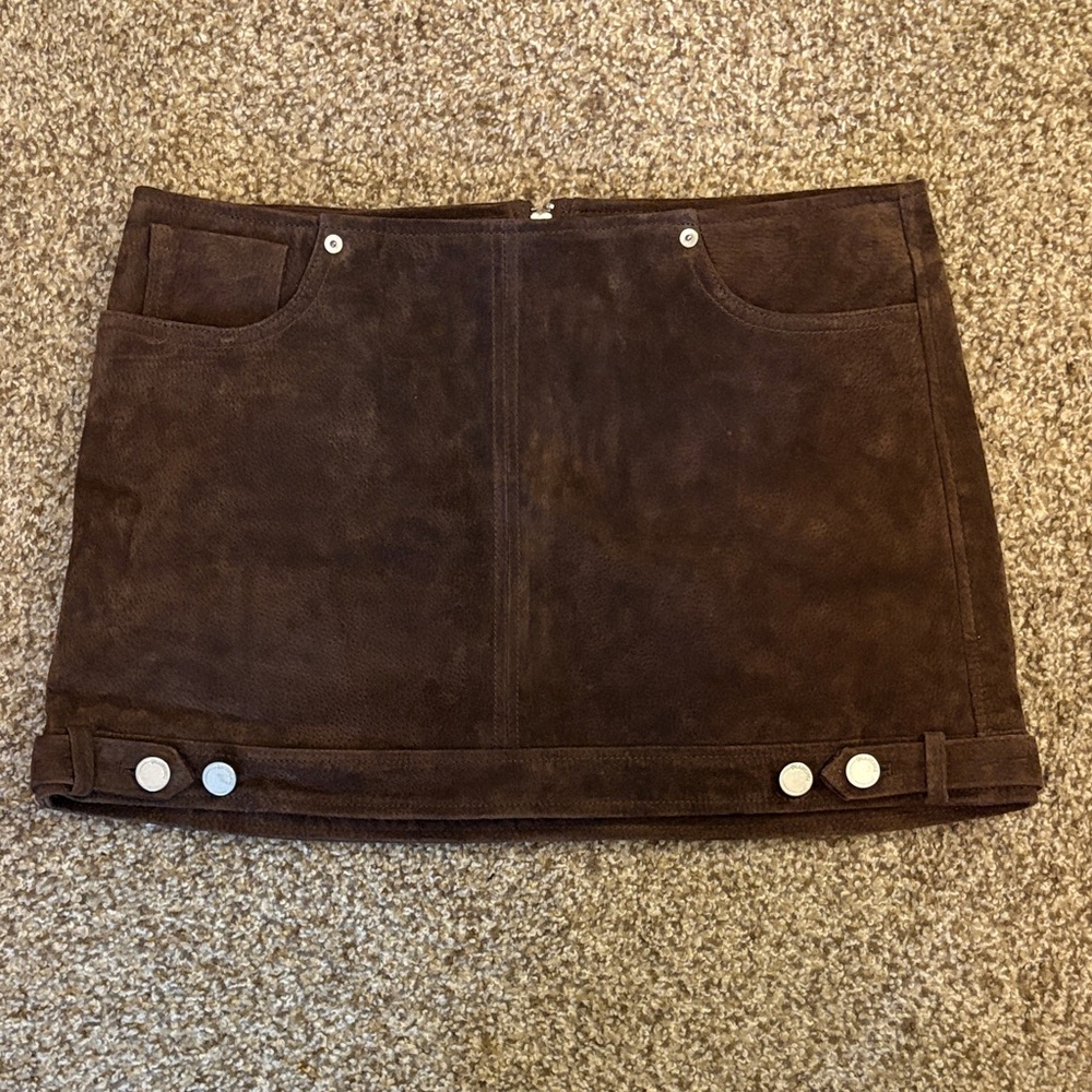 Blank NYC Brown Suede Mini Skirt